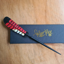 Load image into Gallery viewer, Female Red-Tailed Black Cockatoo Feather Hair Stick