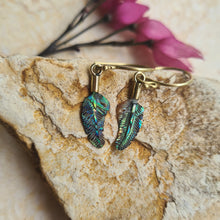 Load image into Gallery viewer, Abalone Feather Earrings by Feather Tribe