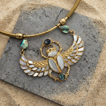 Load image into Gallery viewer, Cleopatra Scarab Necklace by Feather Tribe