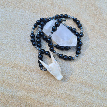 Load image into Gallery viewer, Dragon Skull Necklace with Black Onyx, Labradorite and Hematite Beads