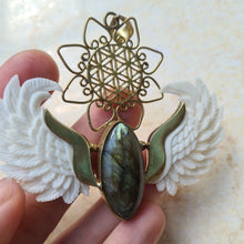 Load image into Gallery viewer, Large Angel Wing Pendant - Labradorite 1
