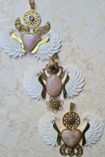 Load image into Gallery viewer, LargeAngelWingPendant - Rose Quartz Group