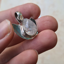 Load image into Gallery viewer, Lotus Moonstone Pendant Sterling Silver