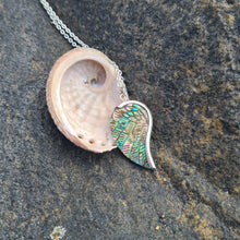Load image into Gallery viewer, Mini Angel Wing Necklace in Paua - front