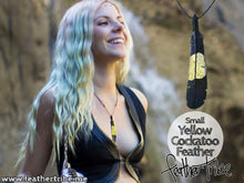 Load image into Gallery viewer, Small Yellow Tailed Black Cockatoo Feather Necklace