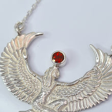 Load image into Gallery viewer, Small Garnet Silver Isis Goddess Necklace or Headpiece