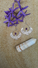 Load image into Gallery viewer, Amethyst Silver Isis Goddess Earrings