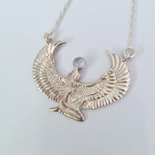 Load image into Gallery viewer, Small Moonstone Silver Isis Goddess Necklace or Headpiece
