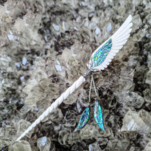 Load image into Gallery viewer, Abalone Unicorn Angel Wing Hair Stick - FeatherTribe