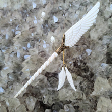 Load image into Gallery viewer, Bone Unicorn Angel Wing Hair Stick - FeatherTribe