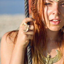 Load image into Gallery viewer, Brass Isis Goddess Ring - FeatherTribe