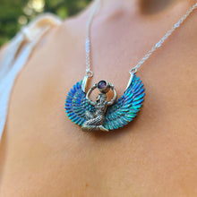 Load image into Gallery viewer, Abalone Isis Goddess Necklace with Amethyst or Moonstone - FeatherTribe