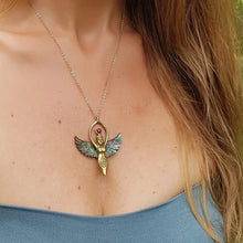 Load image into Gallery viewer, Abalone Goddess Necklace with Ruby - FeatherTribe