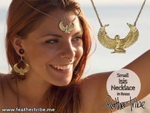 Load image into Gallery viewer, Small Brass Isis Goddess Necklace - FeatherTribe
