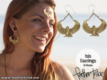 Load image into Gallery viewer, Brass Isis Goddess Earrings - FeatherTribe