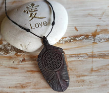 Load image into Gallery viewer, Eagle Down Feather with Flower of Life - FeatherTribe