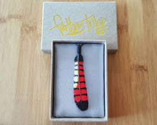 Load image into Gallery viewer, Small Female Red Tailed Black Cockatoo Feather Necklace - FeatherTribe