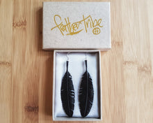 Load image into Gallery viewer, Raven Feather Earrings - FeatherTribe