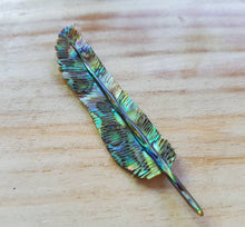 Load image into Gallery viewer, Mini Abalone Flight Feather Necklace - FeatherTribe
