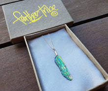 Load image into Gallery viewer, Super Mini Abalone Flight Feather Necklace with Silver or Brass Bail - FeatherTribe