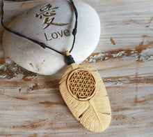 Load image into Gallery viewer, Eagle Down Feather with Flower of Life - FeatherTribe