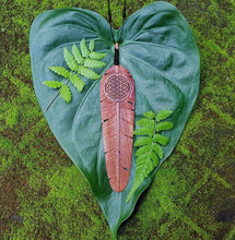 Load image into Gallery viewer, Flight Feather Necklace with Flower of Life - FeatherTribe