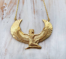 Load image into Gallery viewer, Medium 24ct Gold Dipped Isis Goddess Necklace - FeatherTribe