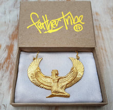 Load image into Gallery viewer, Medium 24ct Gold Dipped Isis Goddess Necklace - FeatherTribe