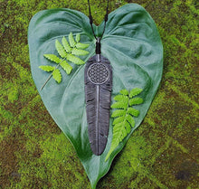 Load image into Gallery viewer, Flight Feather Necklace with Flower of Life - FeatherTribe