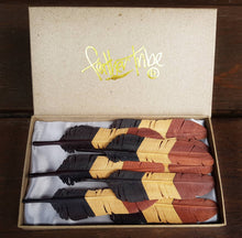 Load image into Gallery viewer, WHOLESALE 10 x Medium Triple-Colour Flight Feather Pendant - FeatherTribe