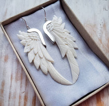 Load image into Gallery viewer, Bone SuperWing Earrings - FeatherTribe