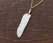 Load image into Gallery viewer, Super Mini Golden Pearl Flight Feather Necklace with Brass - FeatherTribe