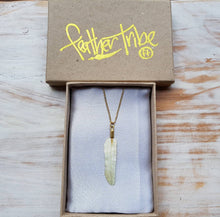 Load image into Gallery viewer, Super Mini Golden Pearl Flight Feather Necklace with Brass - FeatherTribe
