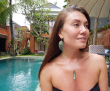 Load image into Gallery viewer, Blue Avian Feather Necklace with Moonstone - FeatherTribe