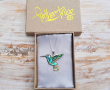 Load image into Gallery viewer, Abalone Hummingbird Necklace - FeatherTribe