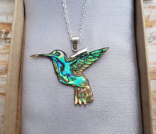 Load image into Gallery viewer, Abalone Hummingbird Necklace - FeatherTribe