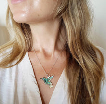 Load image into Gallery viewer, Abalone Hummingbird Necklace - FeatherTribe