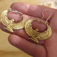 Load image into Gallery viewer, Brass Isis Goddess Earrings - FeatherTribe