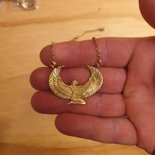 Load image into Gallery viewer, Small Brass Isis Goddess Necklace - FeatherTribe
