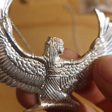 Load image into Gallery viewer, Medium Silver Dipped Isis Goddess Necklace - FeatherTribe