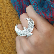 Load image into Gallery viewer, Silver Dipped Isis Goddess Ring - FeatherTribe