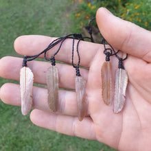 Load image into Gallery viewer, Super Mini Pink Pearl Flight Feather Necklace - FeatherTribe