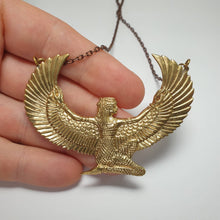 Load image into Gallery viewer, Medium Brass Isis Goddess Necklace - FeatherTribe