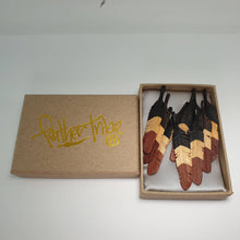 Load image into Gallery viewer, WHOLESALE 10 x Small Triple-Colour Flight Feather Pendant - FeatherTribe