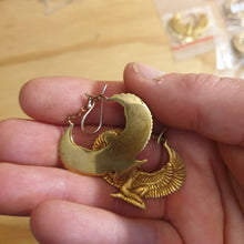 Load image into Gallery viewer, Brass Isis Goddess Earrings - FeatherTribe