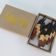Load image into Gallery viewer, WHOLESALE 10 x Small Triple-Colour Flight Feather Pendant - FeatherTribe