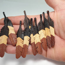 Load image into Gallery viewer, WHOLESALE 10 x Small Triple-Colour Flight Feather Pendant - FeatherTribe