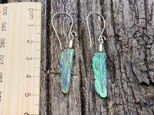 Load image into Gallery viewer, Ultra Mini Abalone Flight Feather Earrings - FeatherTribe