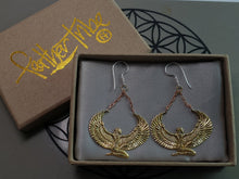 Load image into Gallery viewer, Brass Isis Goddess Earrings - FeatherTribe