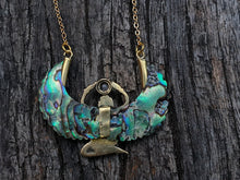 Load image into Gallery viewer, Abalone Isis Goddess Necklace with Amethyst or Moonstone - FeatherTribe